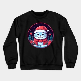 British Shorthair Cat Xmas, Love Cats Crewneck Sweatshirt